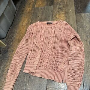 Volcom Dusty Pink Cable Knit Sweater